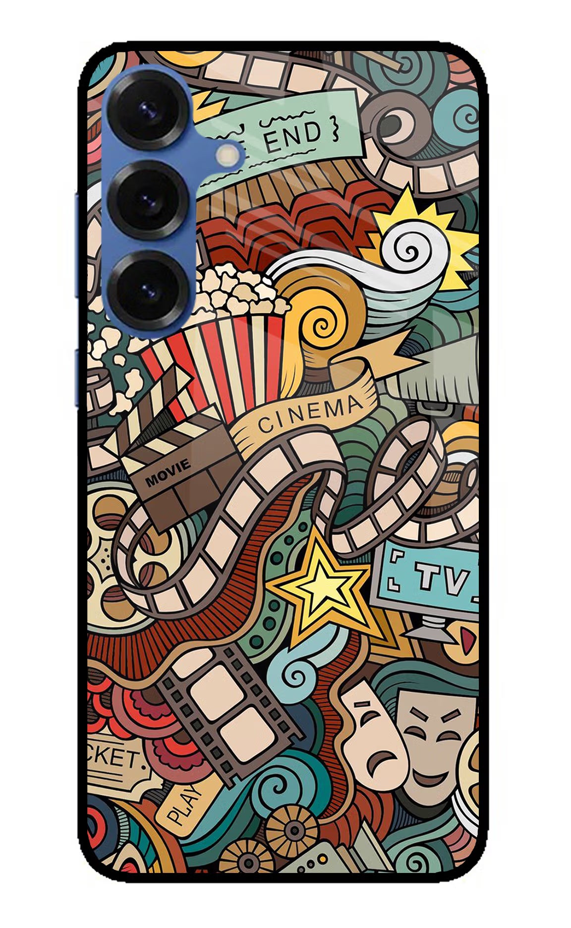 Cinema Abstract Samsung S25 Plus Glass Case Back Cover by Casekaro