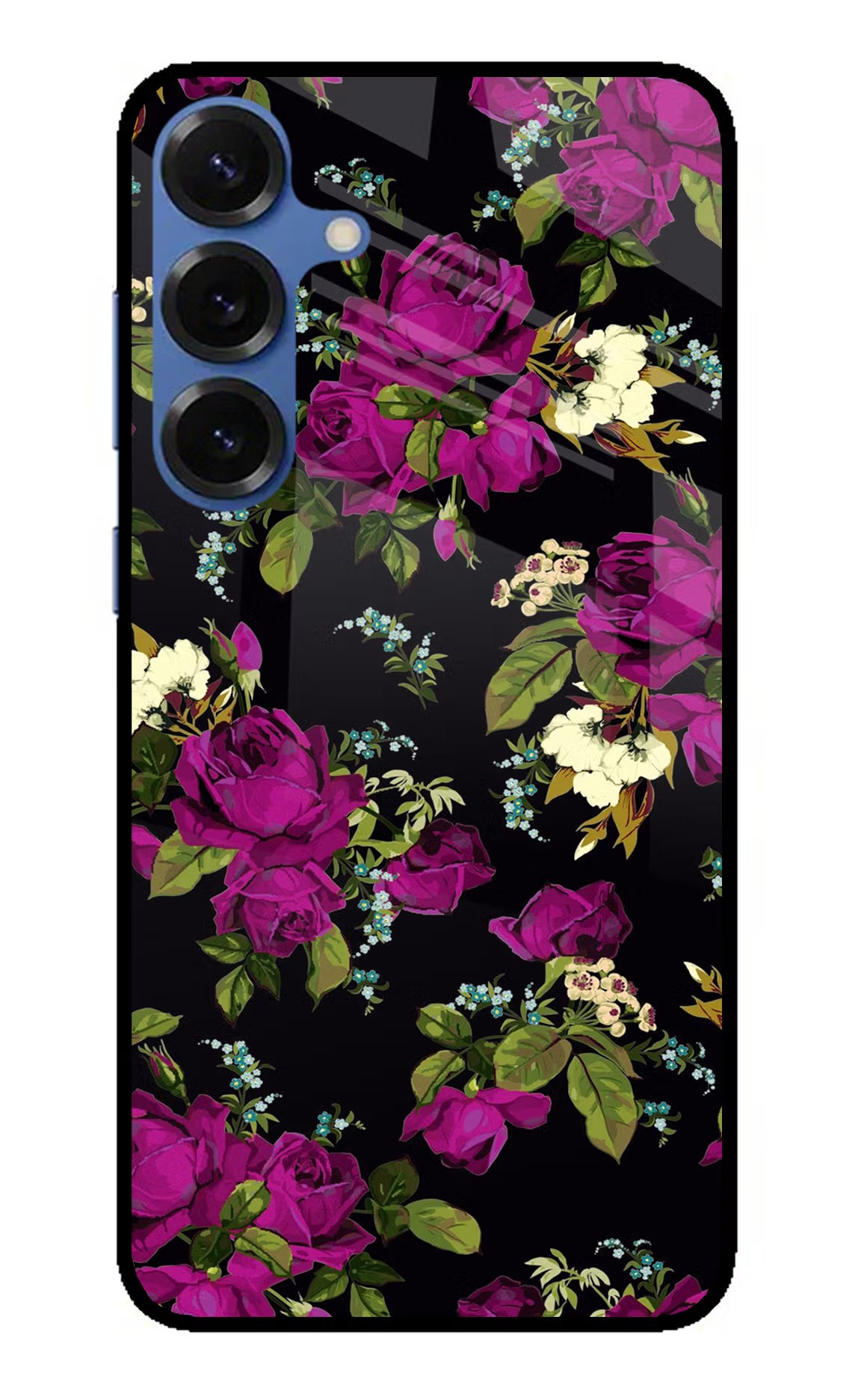 Flowers Samsung S25 Plus Glass Case Back Cover by Casekaro