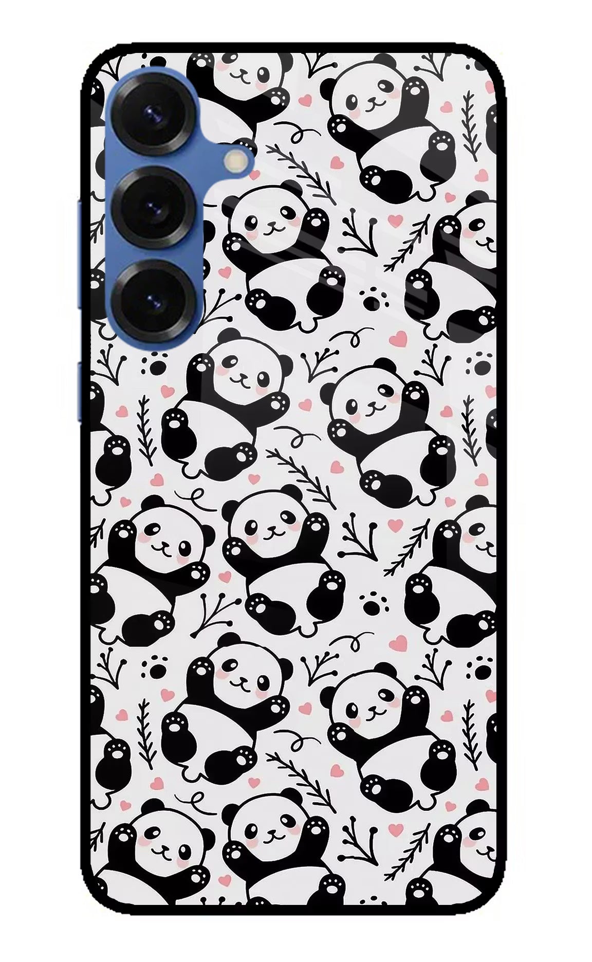 Cute Panda Samsung S25 Plus Glass Case Back Cover by Casekaro