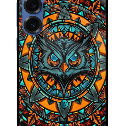 Angry Owl Art Samsung S25 Plus Glass Case Back Cover by Casekaro
