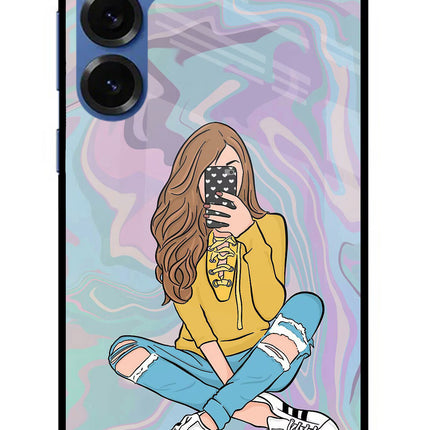 Selfie Girl Samsung S25 Plus Glass Case Back Cover by Casekaro