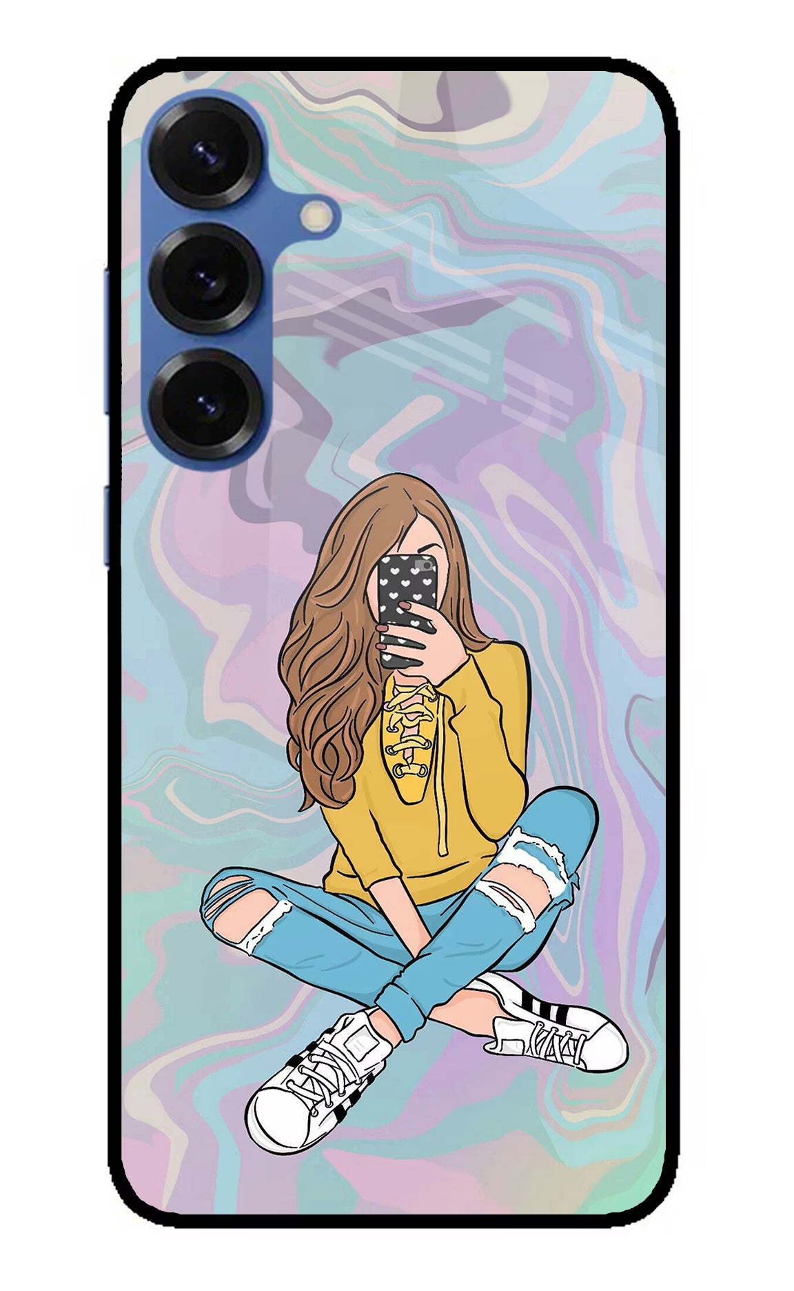 Selfie Girl Samsung S25 Plus Glass Case Back Cover by Casekaro