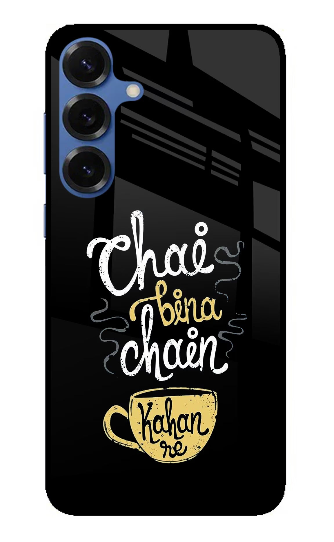 Chai Bina Chain Kaha Re Samsung S25 Plus Glass Case Back Cover by Casekaro