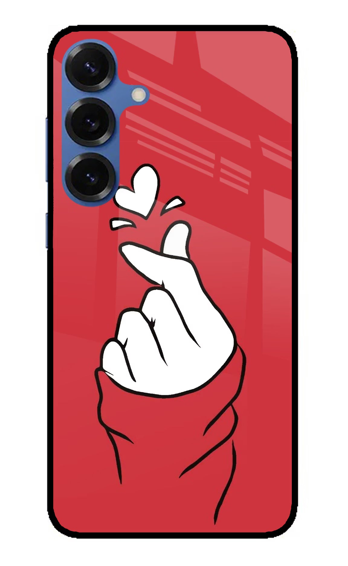 Korean Love Sign Samsung S25 Plus Glass Case Back Cover by Casekaro