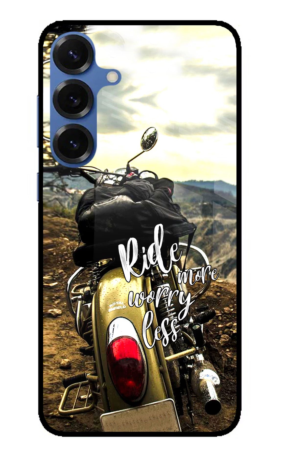 Ride More Worry Less Samsung S25 Plus Glass Case Back Cover by Casekaro