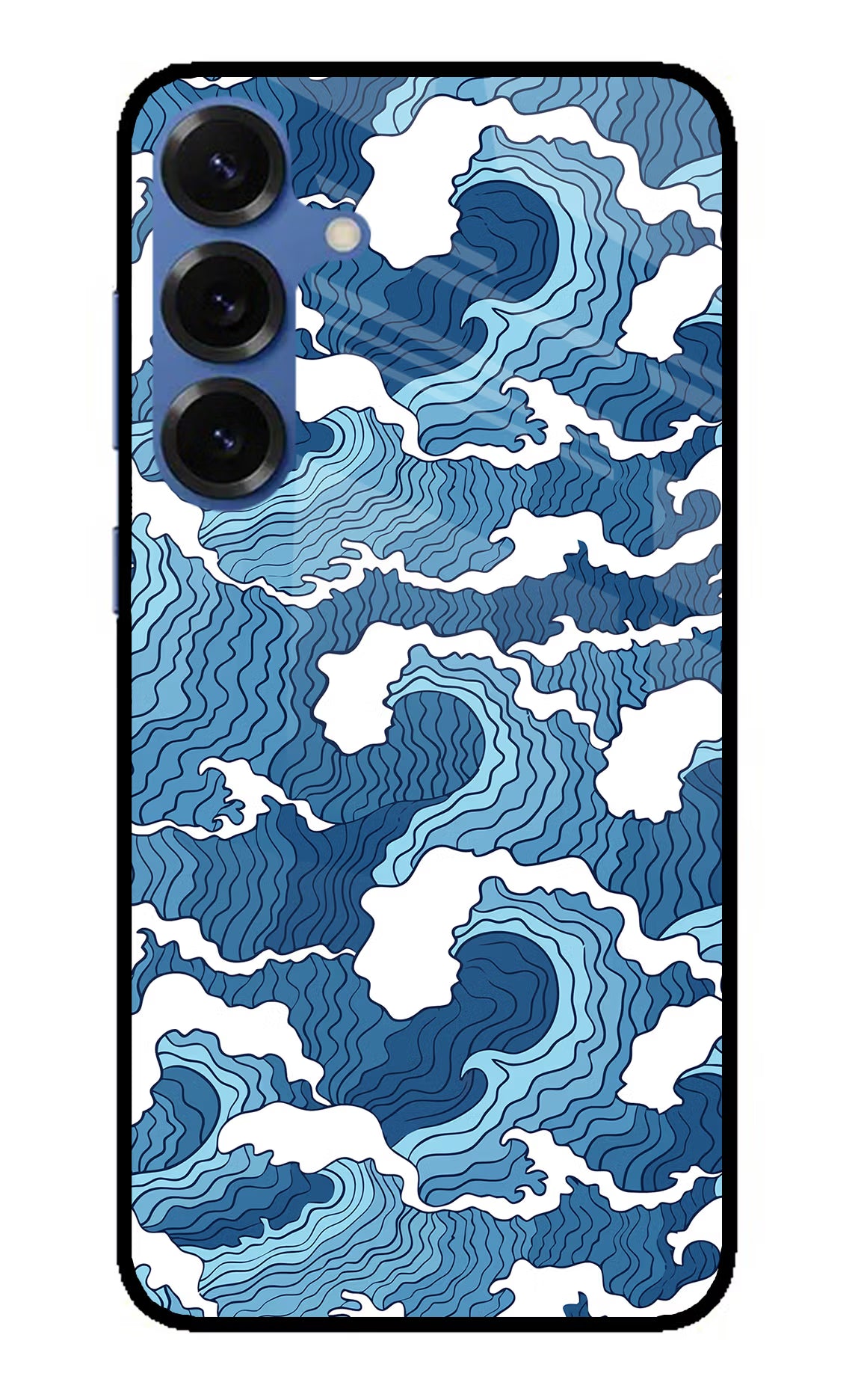 Blue Waves Samsung S25 Plus Glass Case Back Cover by Casekaro
