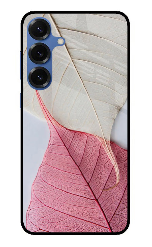 White Pink Leaf Samsung S25 Plus Glass Case