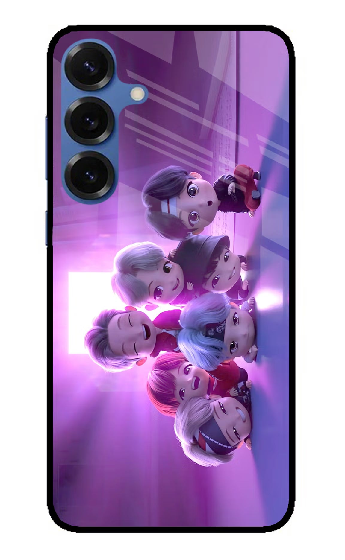 BTS Chibi Samsung S25 Plus Glass Case Back Cover by Casekaro