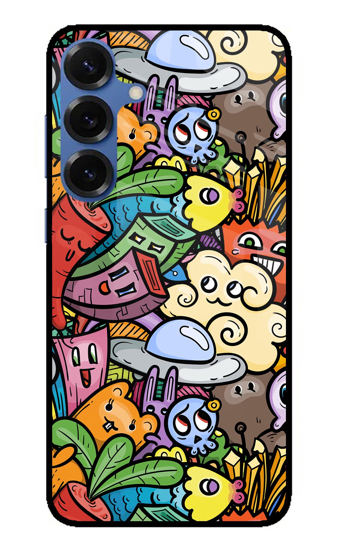 Veggie Doodle Samsung S25 Plus Glass Case Back Cover by Casekaro