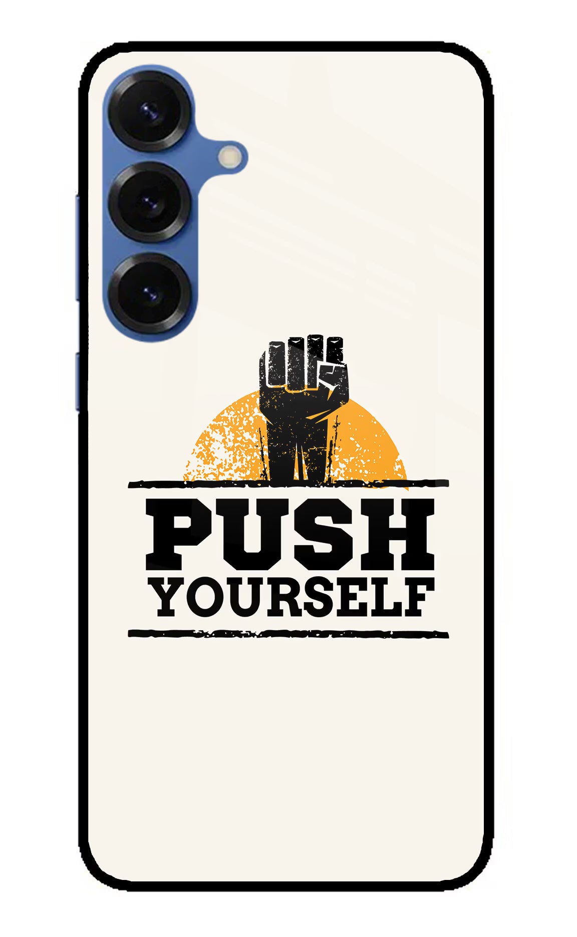 Push Yourself Samsung S25 Plus Glass Case Back Cover by Casekaro