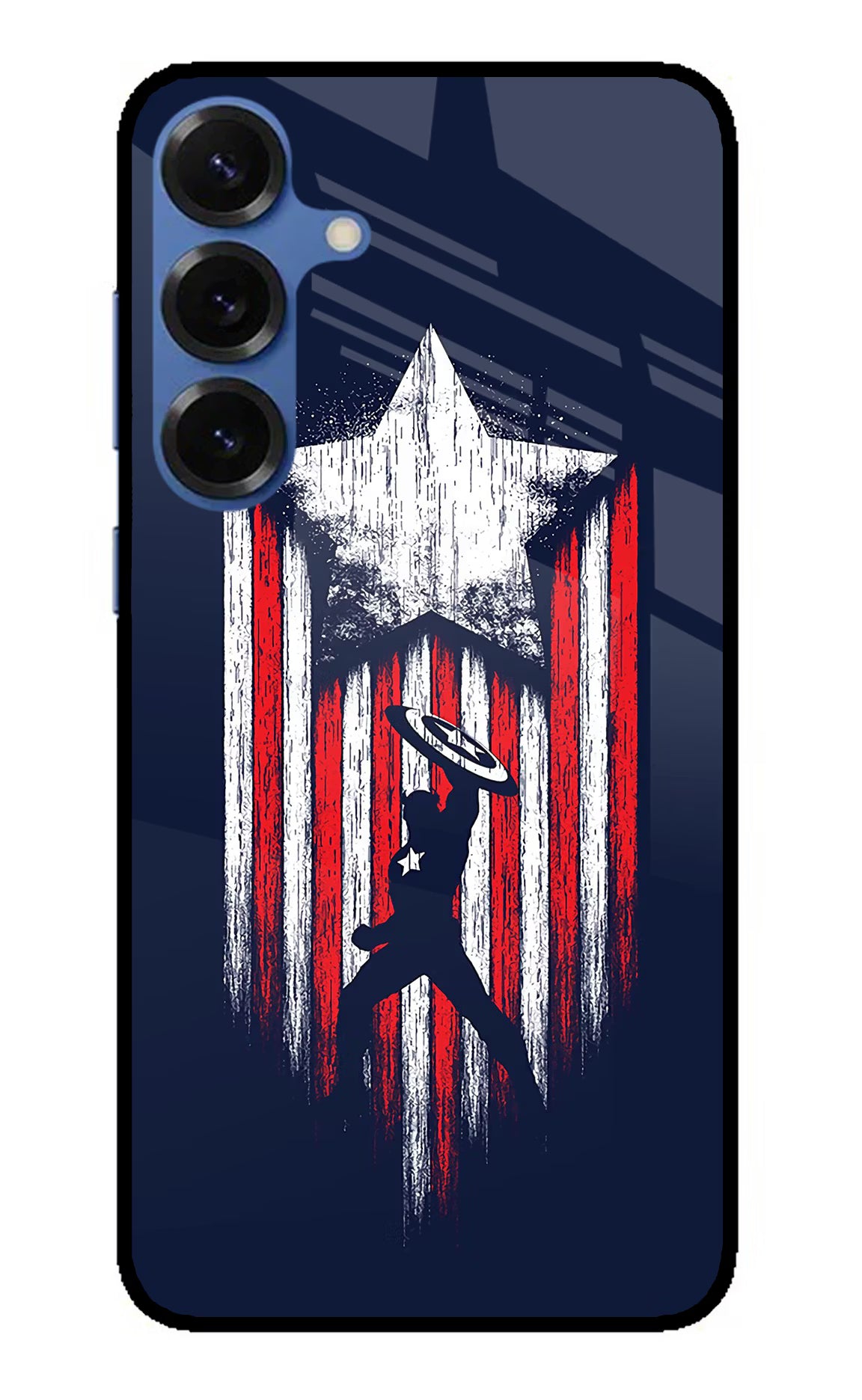 Captain America Marvel Art Samsung S25 Plus Glass Case Back Cover by Casekaro
