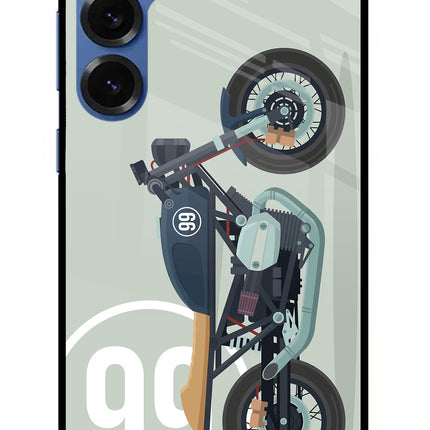 Classic Cafe Racer 99 Samsung S25 Plus Glass Case Back Cover by Casekaro
