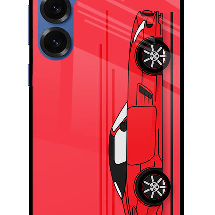 Red Velocity Samsung S25 Plus Glass Case Back Cover by Casekaro