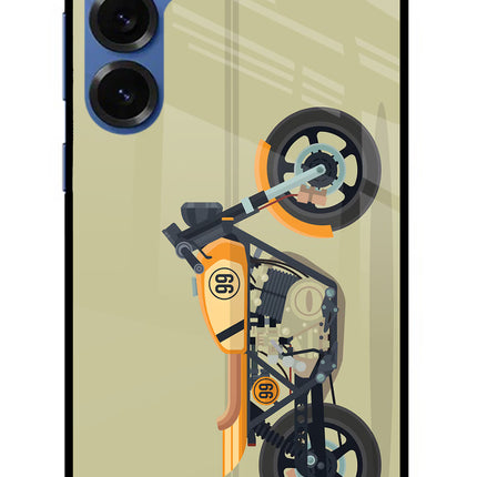 Vertical Speedster Samsung S25 Plus Glass Case Back Cover by Casekaro