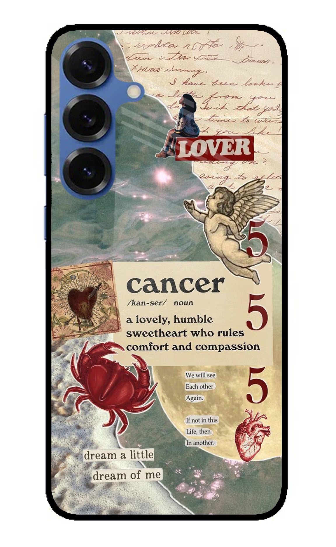 Cancer Zodiac Samsung S25 Plus Glass Case Back Cover by Casekaro