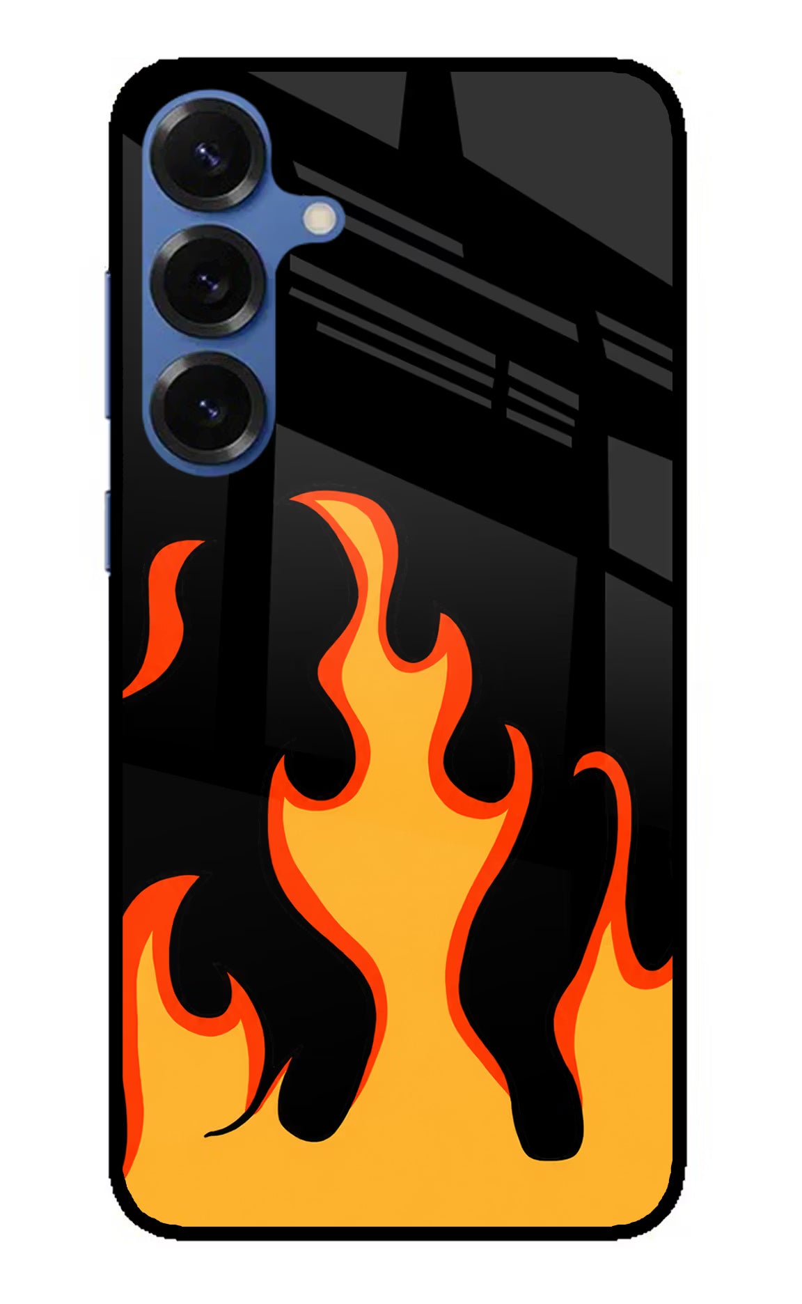 Fired Up – Black Samsung S25 Plus Glass Case Back Cover by Casekaro