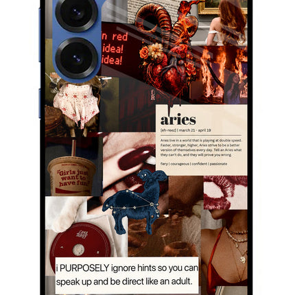 Zodiac Aries Samsung S25 Plus Glass Case