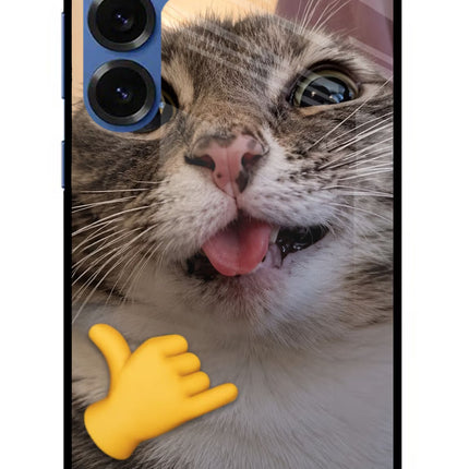 Silly Cat Call Samsung S25 Plus Glass Case