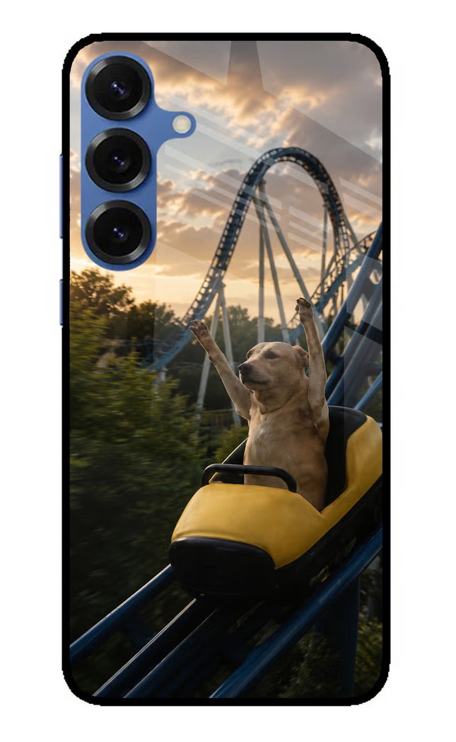 Rollercoaster Dog Samsung S25 Plus Glass Case