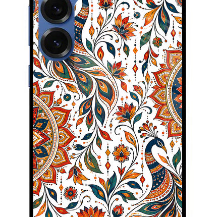 White Mayura Samsung S25 Plus Glass Case