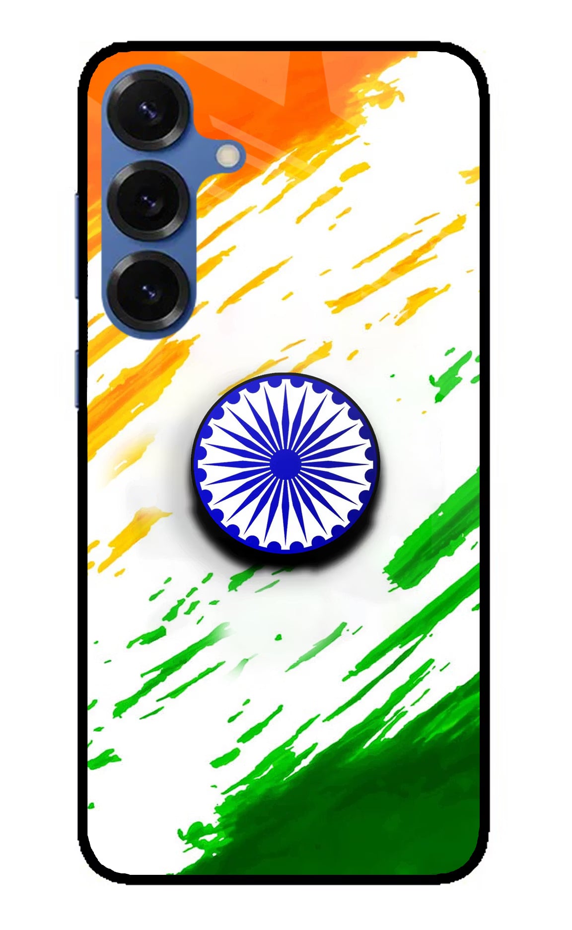 Indian Flag Ashoka Chakra Samsung S25 Plus Pop Case by Casekaro