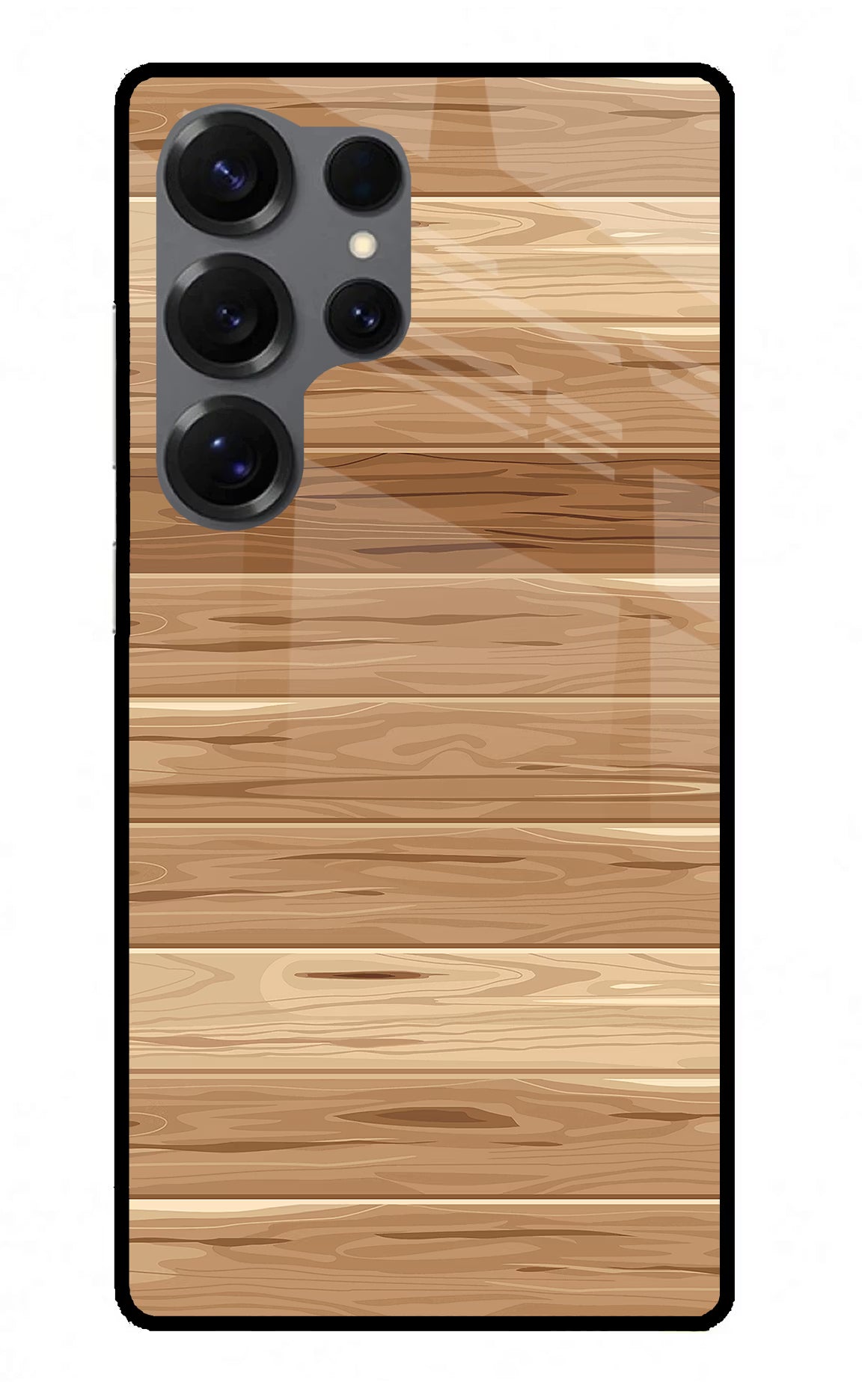 Wooden Vector Samsung S25 Ultra Glass Case Back Cover by Casekaro