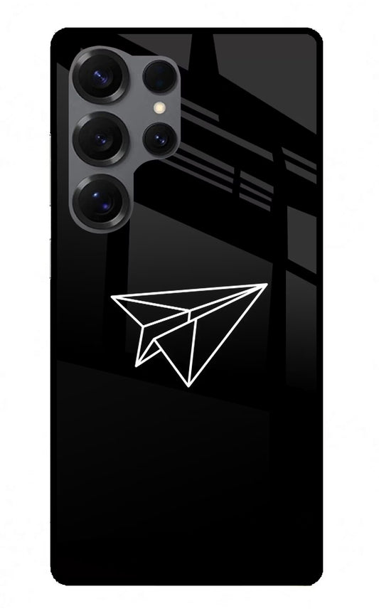 Paper Plane White Samsung S25 Ultra Glass Case