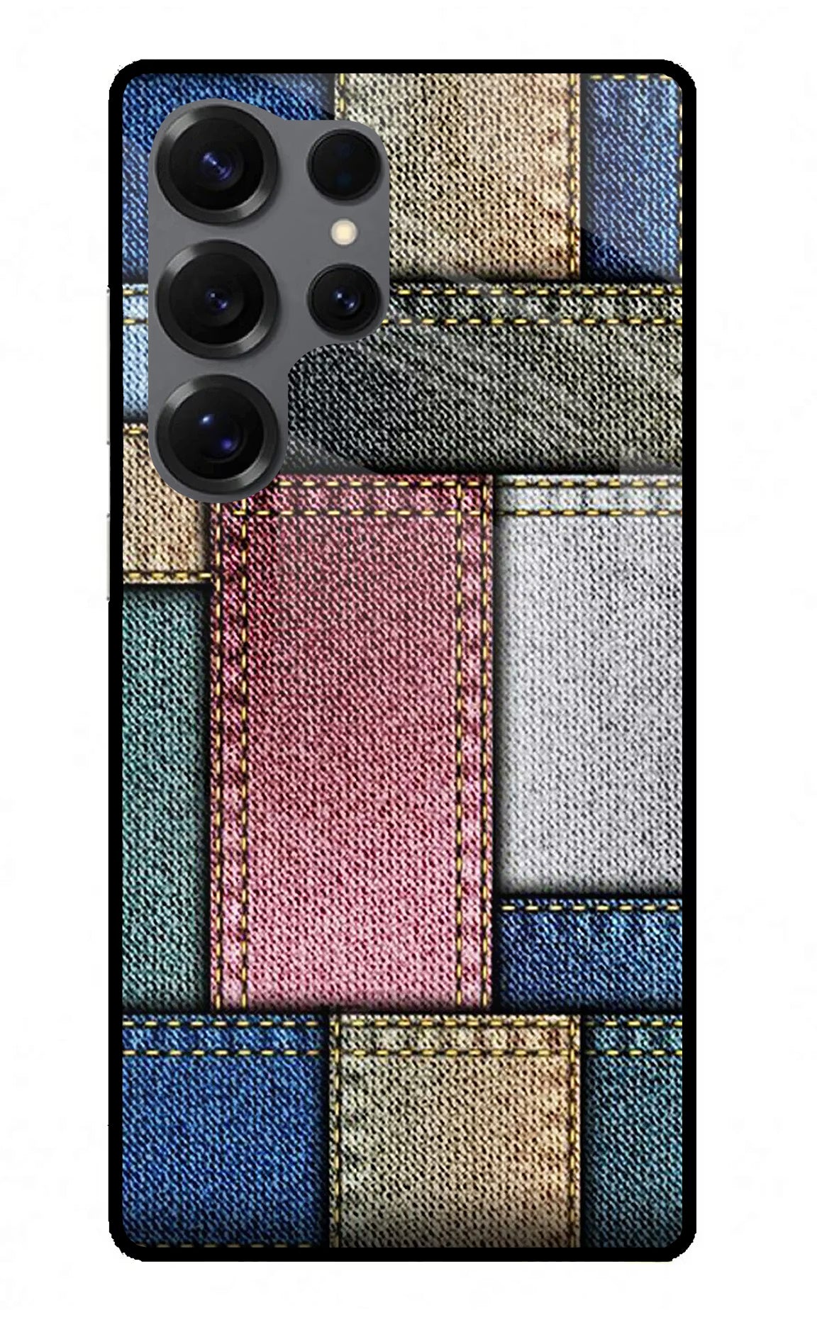 Multicolor Jeans Samsung S25 Ultra Glass Case Back Cover by Casekaro