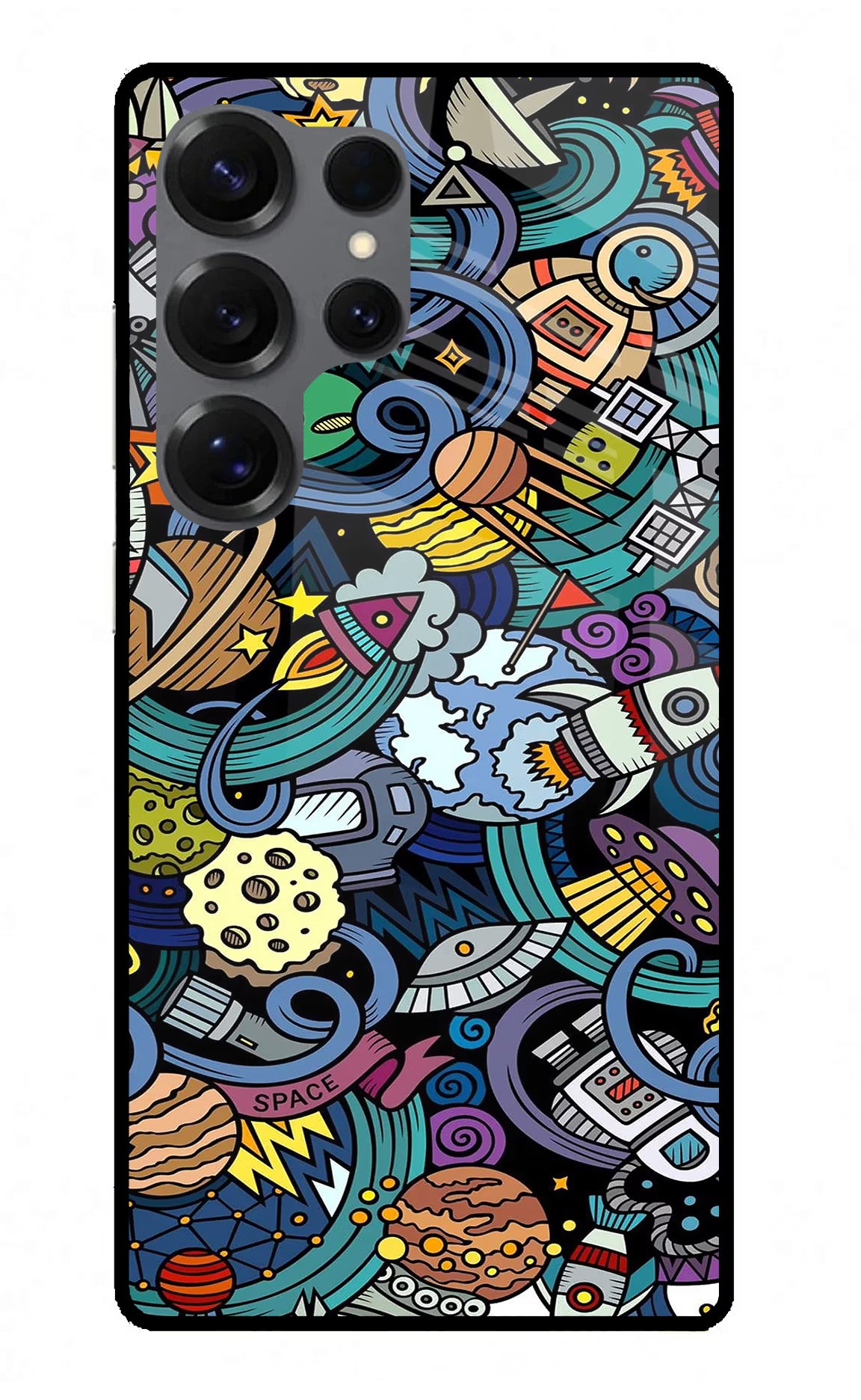 Space Abstract Samsung S25 Ultra Glass Case Back Cover by Casekaro