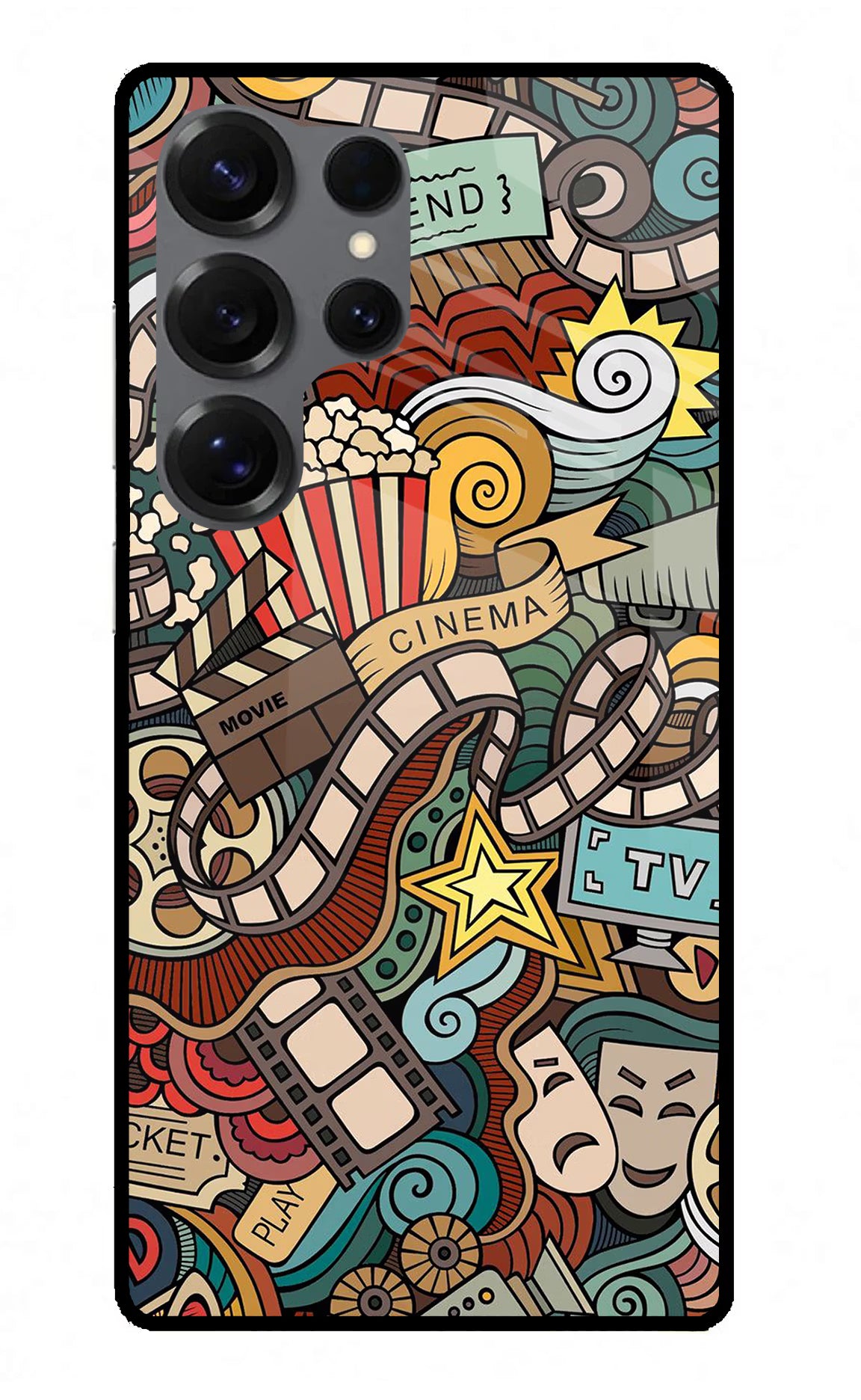 Cinema Abstract Samsung S25 Ultra Glass Case Back Cover by Casekaro