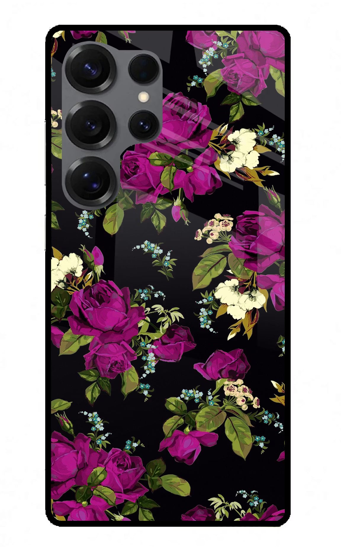 Flowers Samsung S25 Ultra Glass Case Back Cover by Casekaro