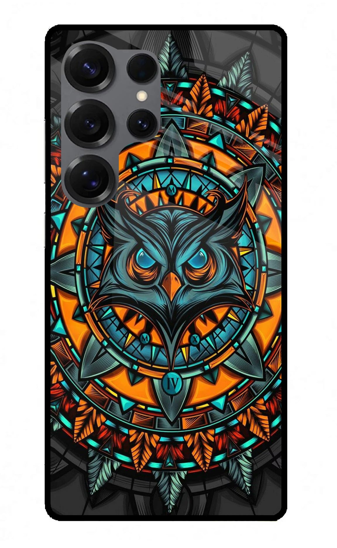 Angry Owl Art Samsung S25 Ultra Glass Case