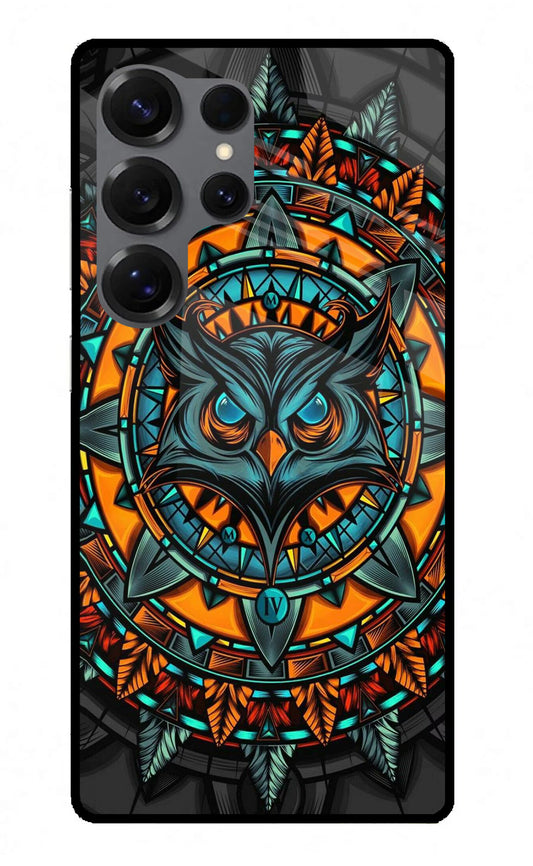 Angry Owl Art Samsung S25 Ultra Glass Case