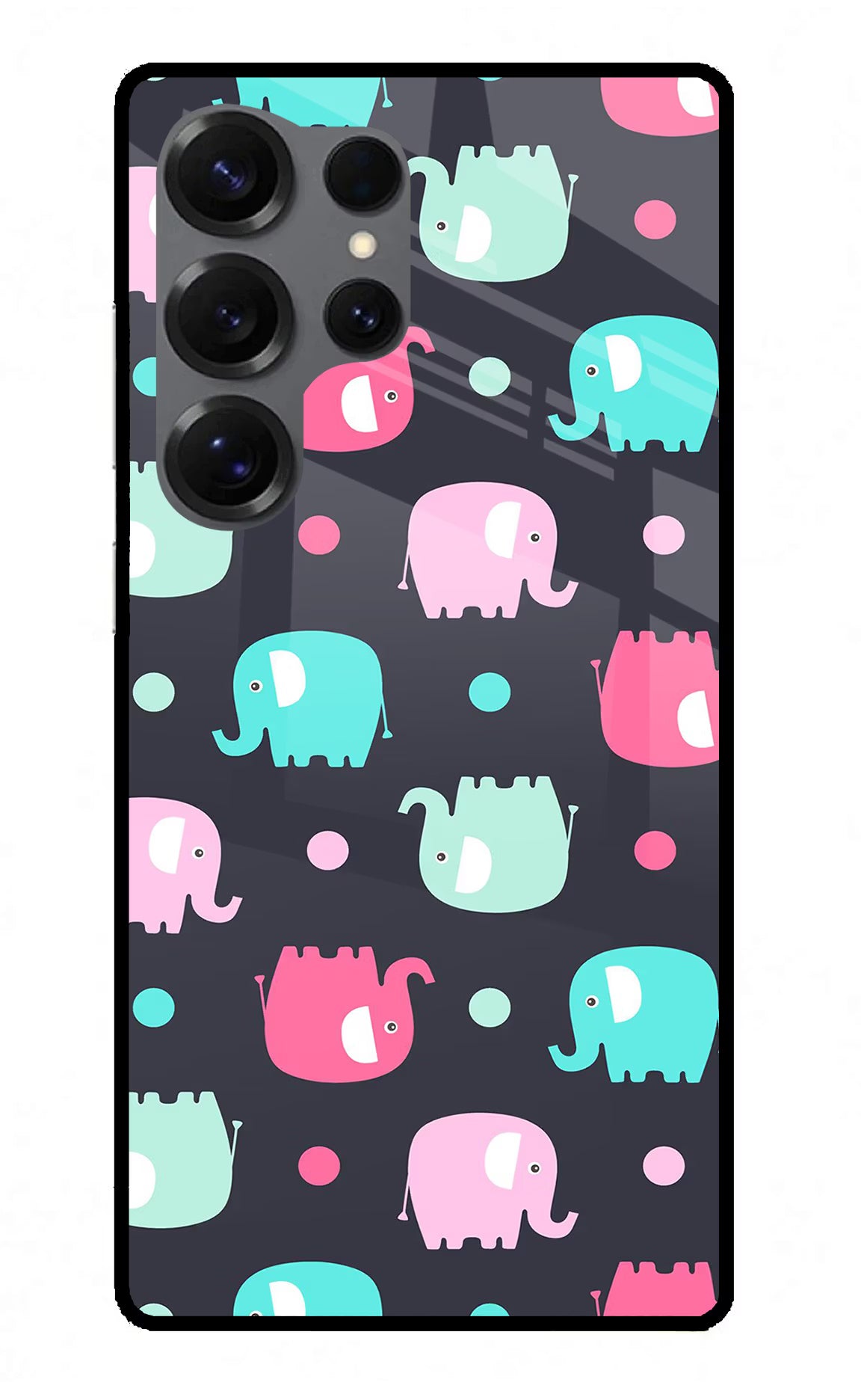 Elephants Samsung S25 Ultra Glass Case Back Cover by Casekaro