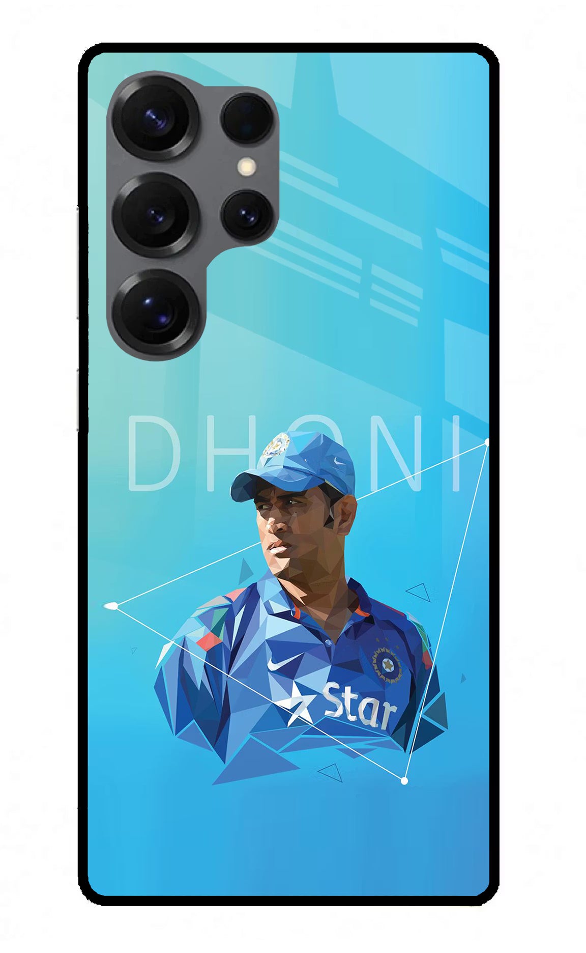 Dhoni Artwork Samsung S25 Ultra Glass Case Back Cover by Casekaro