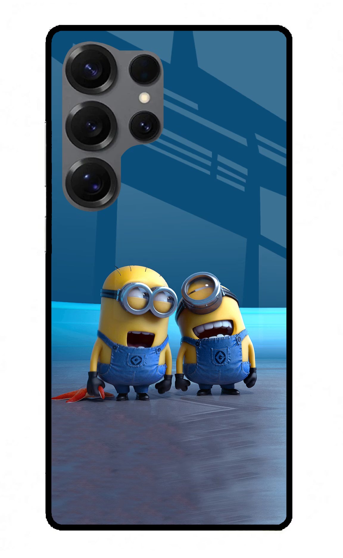 Minion Laughing Samsung S25 Ultra Glass Case Back Cover by Casekaro