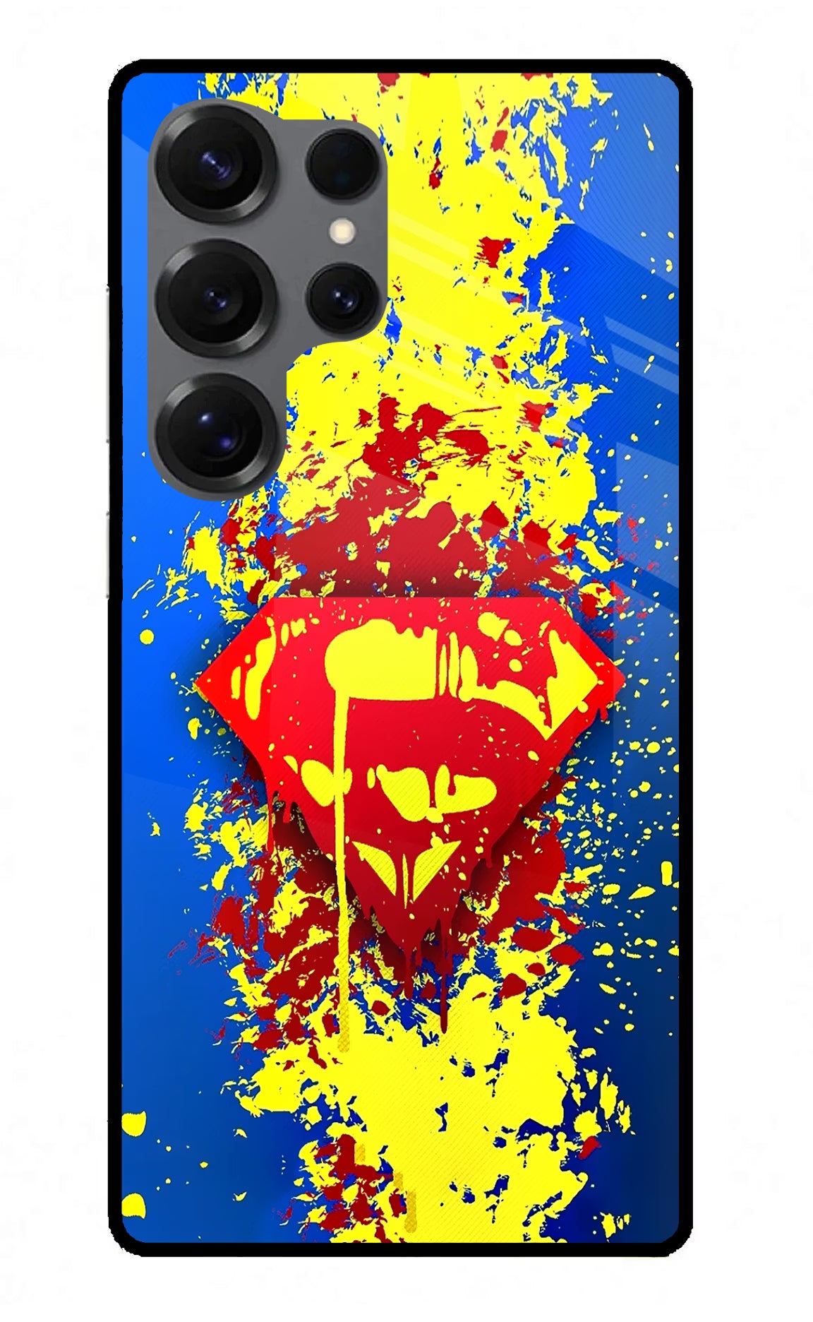 Superman logo Samsung S25 Ultra Glass Case Back Cover by Casekaro