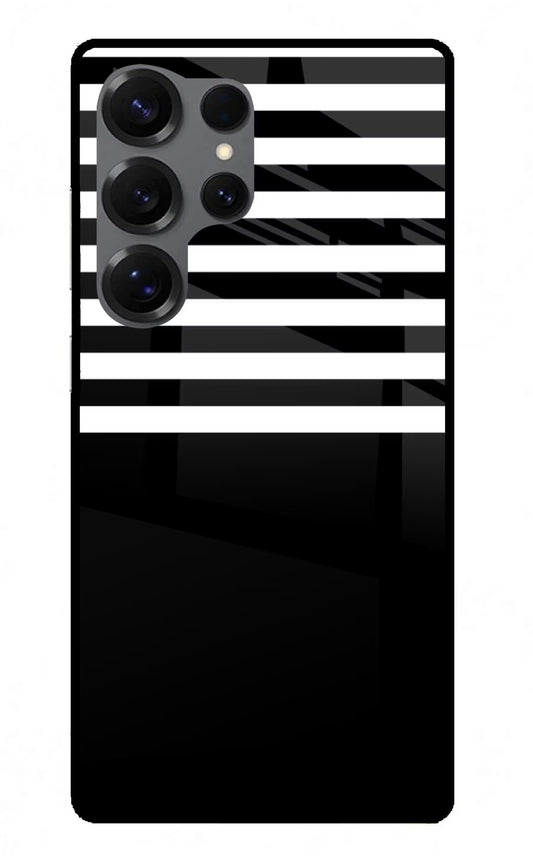 Black and White Print Samsung S25 Ultra Glass Case