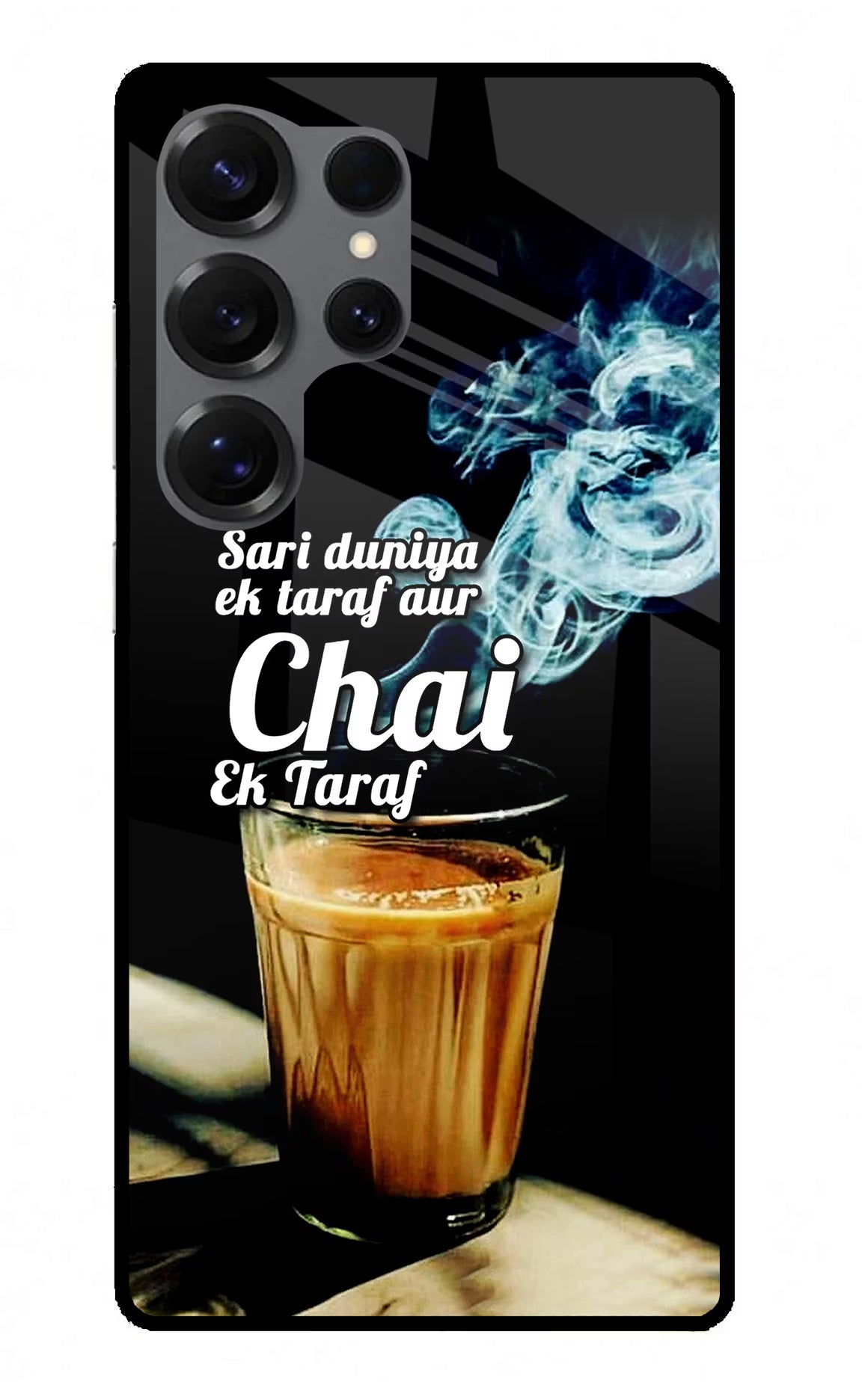 Chai Ek Taraf Quote Samsung S25 Ultra Glass Case Back Cover by Casekaro