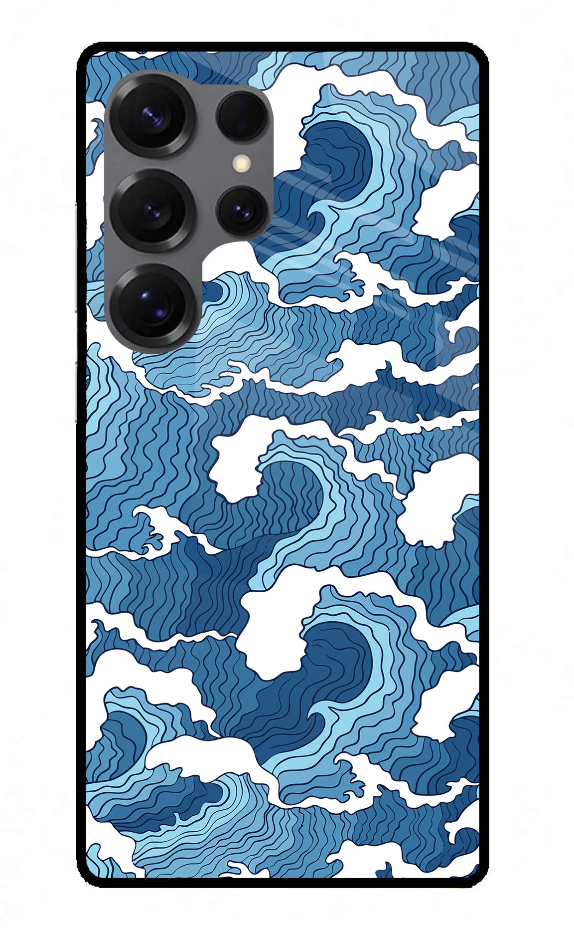 Blue Waves Samsung S25 Ultra Glass Case Back Cover by Casekaro