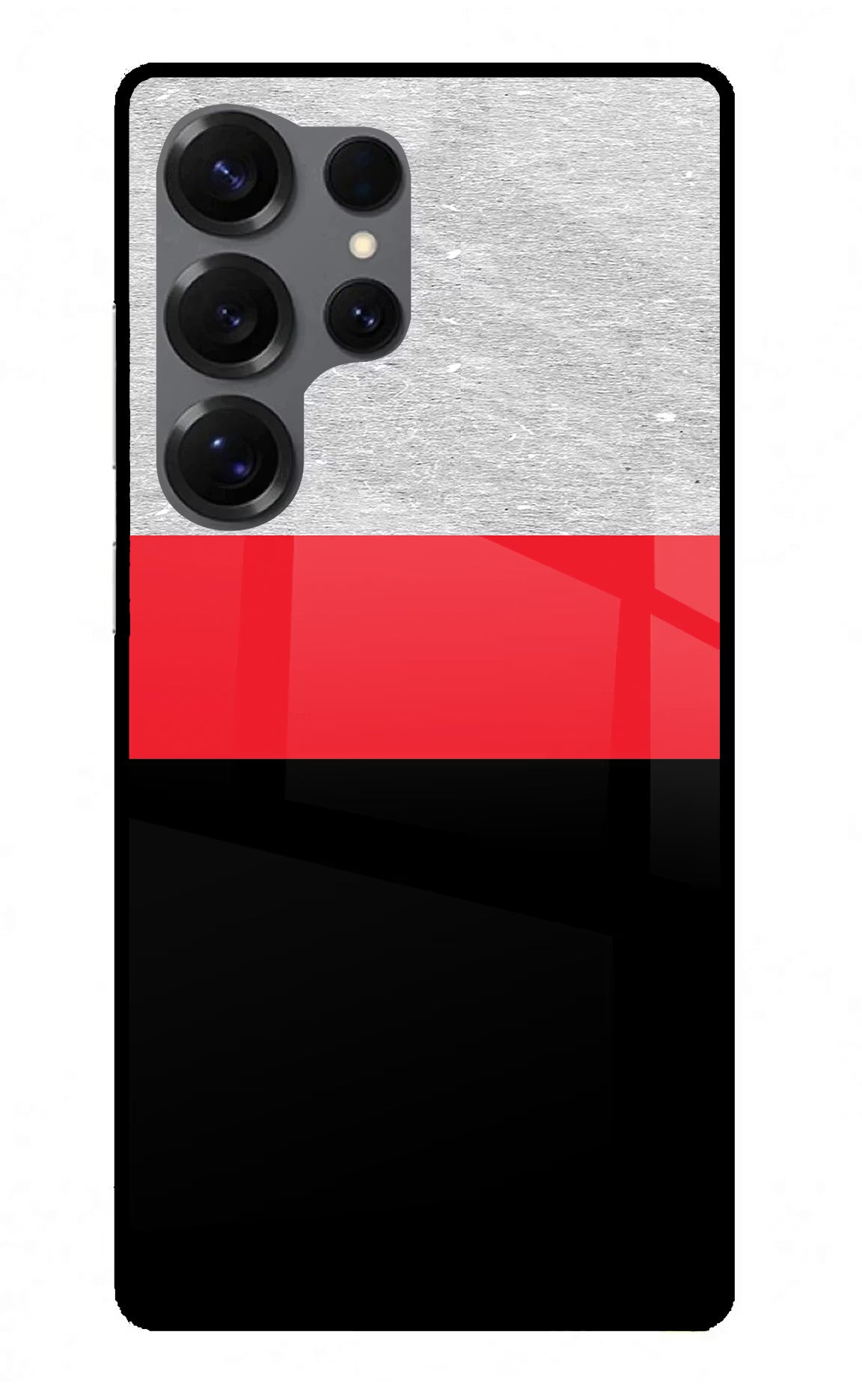 Tri Color Pattern Samsung S25 Ultra Glass Case Back Cover by Casekaro