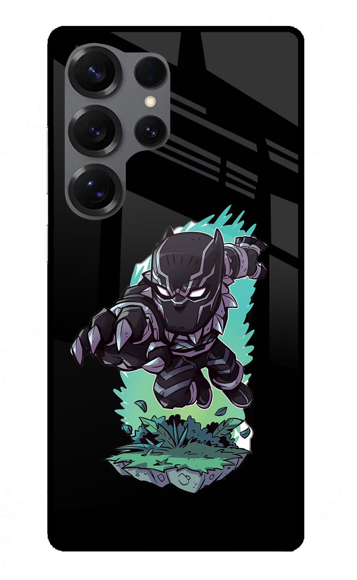 Black Panther Samsung S25 Ultra Glass Case Back Cover by Casekaro
