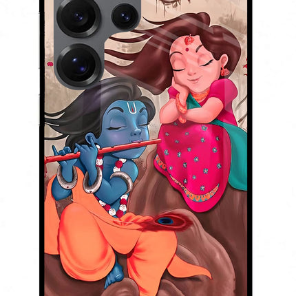 Radhe Krishna Samsung S25 Ultra Glass Case Back Cover by Casekaro