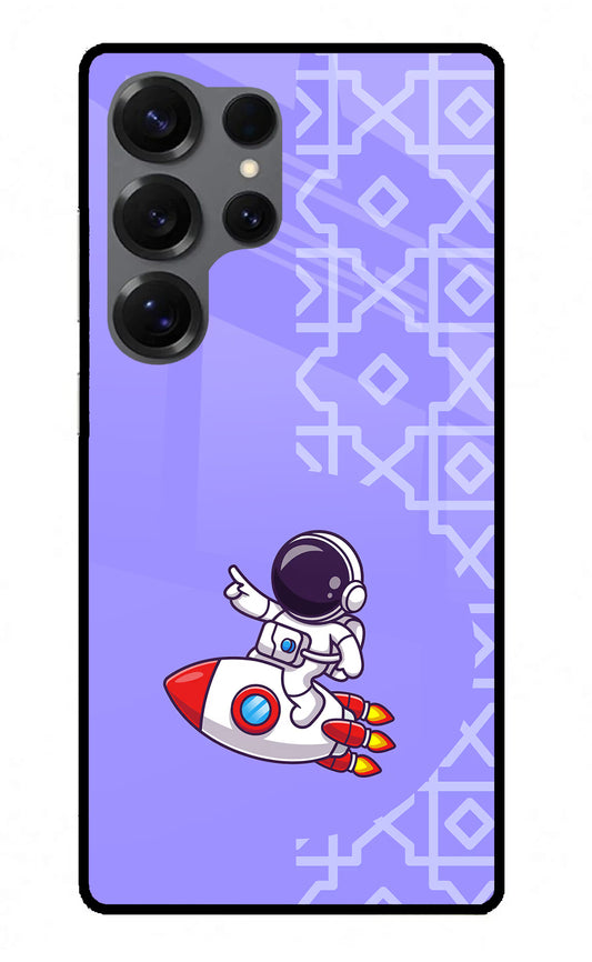 Cute Astronaut Samsung S25 Ultra Glass Case
