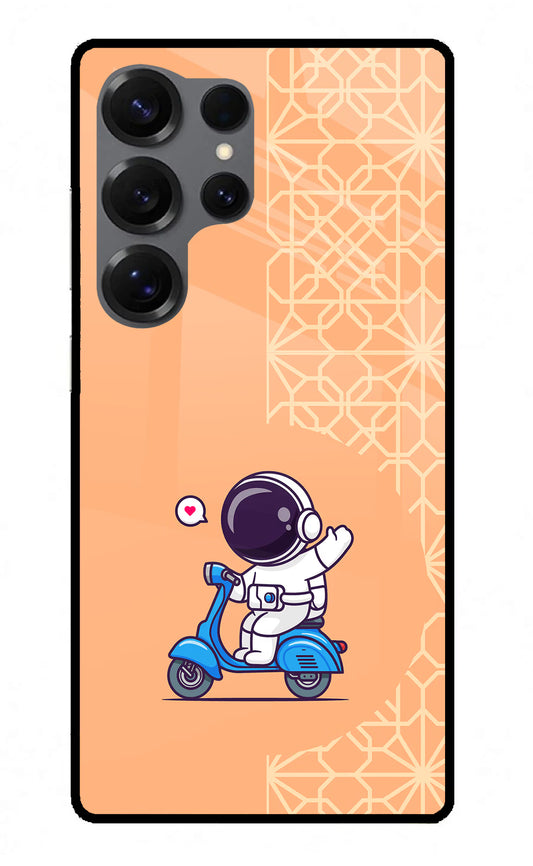 Cute Astronaut Riding Samsung S25 Ultra Glass Case