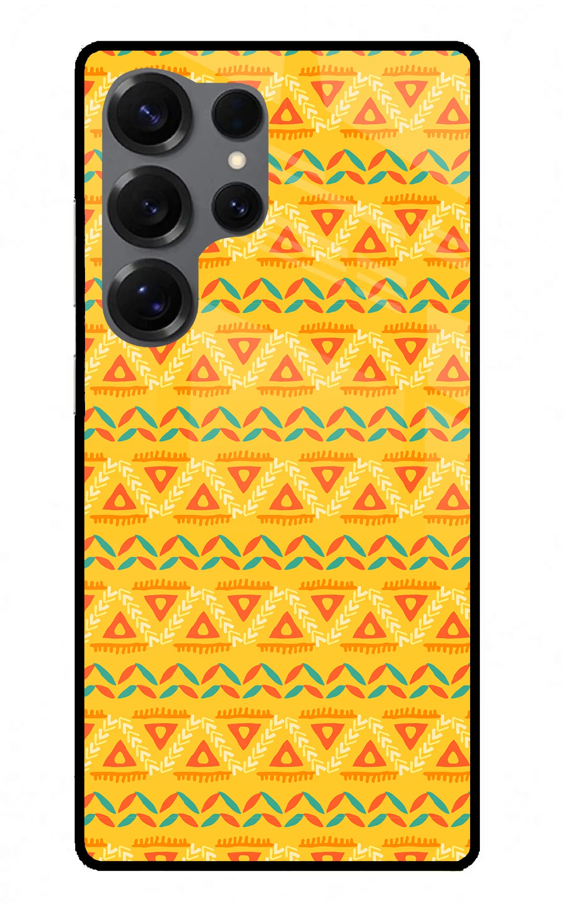 Tribal Pattern Samsung S25 Ultra Glass Case Back Cover by Casekaro