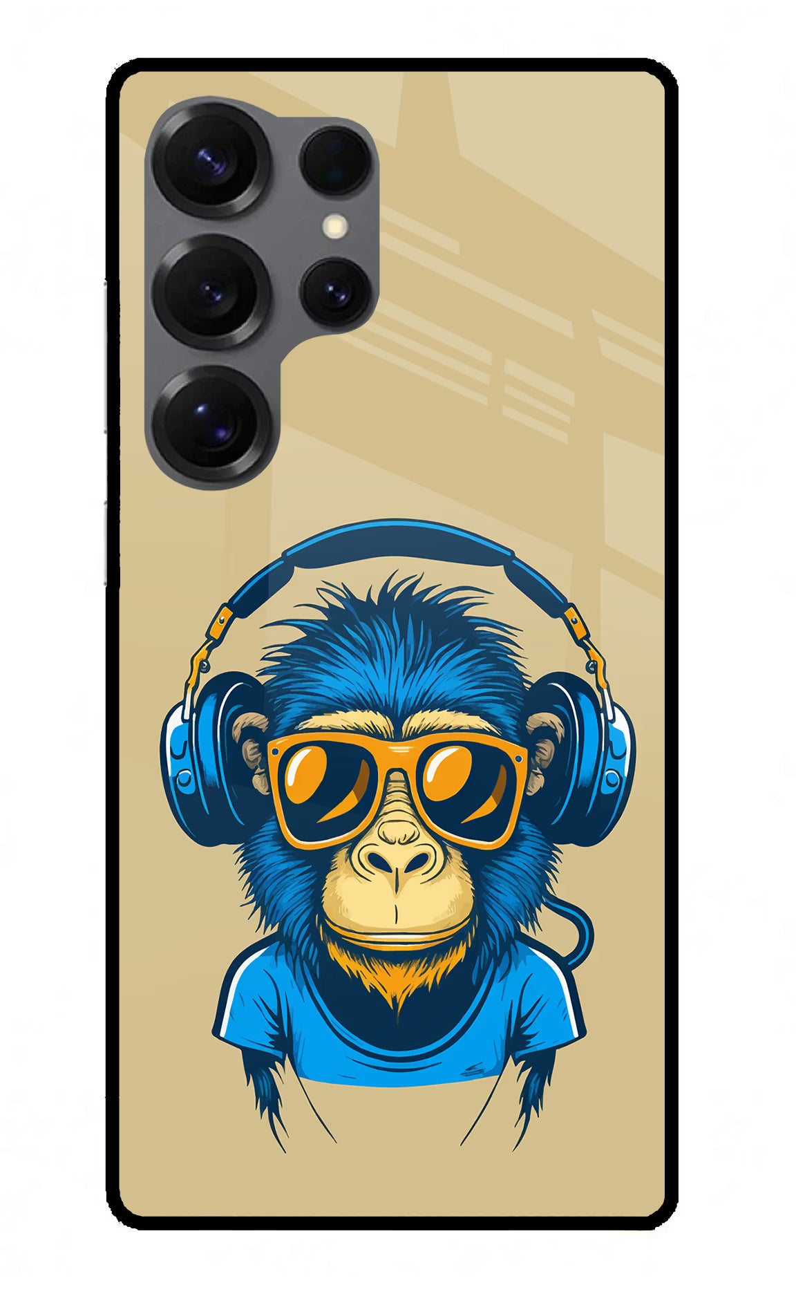 Monkey Headphone Samsung S25 Ultra Glass Case Back Cover by Casekaro