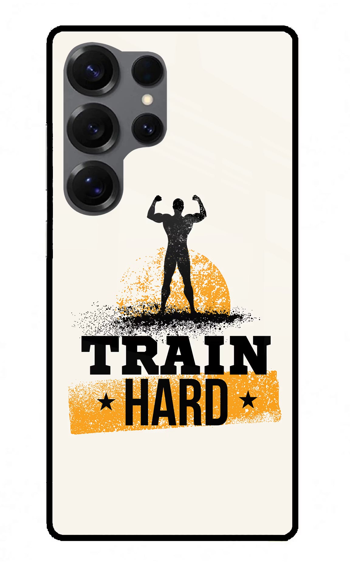Train Hard Samsung S25 Ultra Glass Case Back Cover by Casekaro