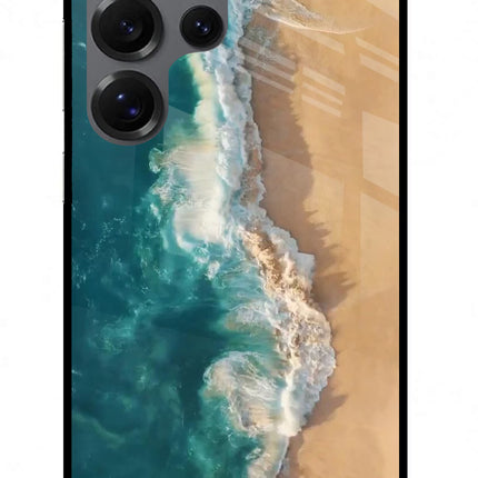 Ocean Beach Samsung S25 Ultra Glass Case Back Cover by Casekaro