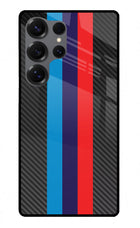 BMW Stripes Pattern Samsung S25 Ultra Glass Case Back Cover by Casekaro